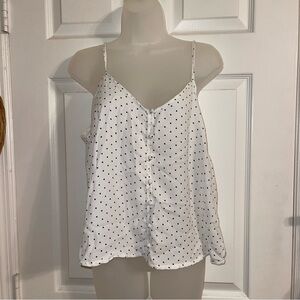 Japna white and black polka dot blouse